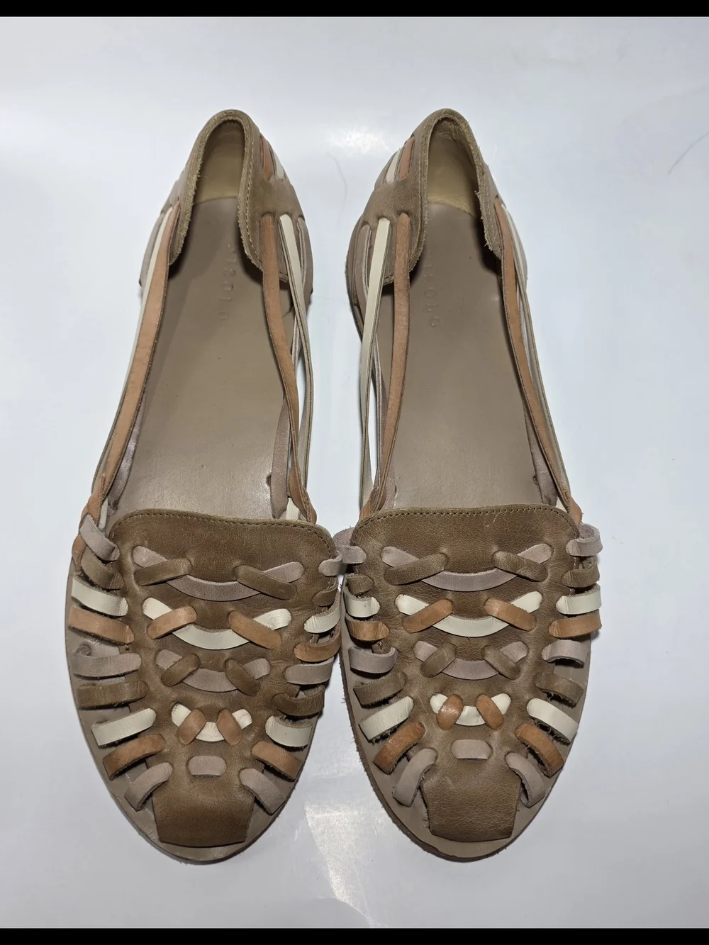 Nisolo Women’s Leather Huarache Slingback Sandals Multicolor Woven Size 11